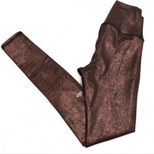 Alo Yoga Metallic Rose Gold Foil Leggings XS High-Rise